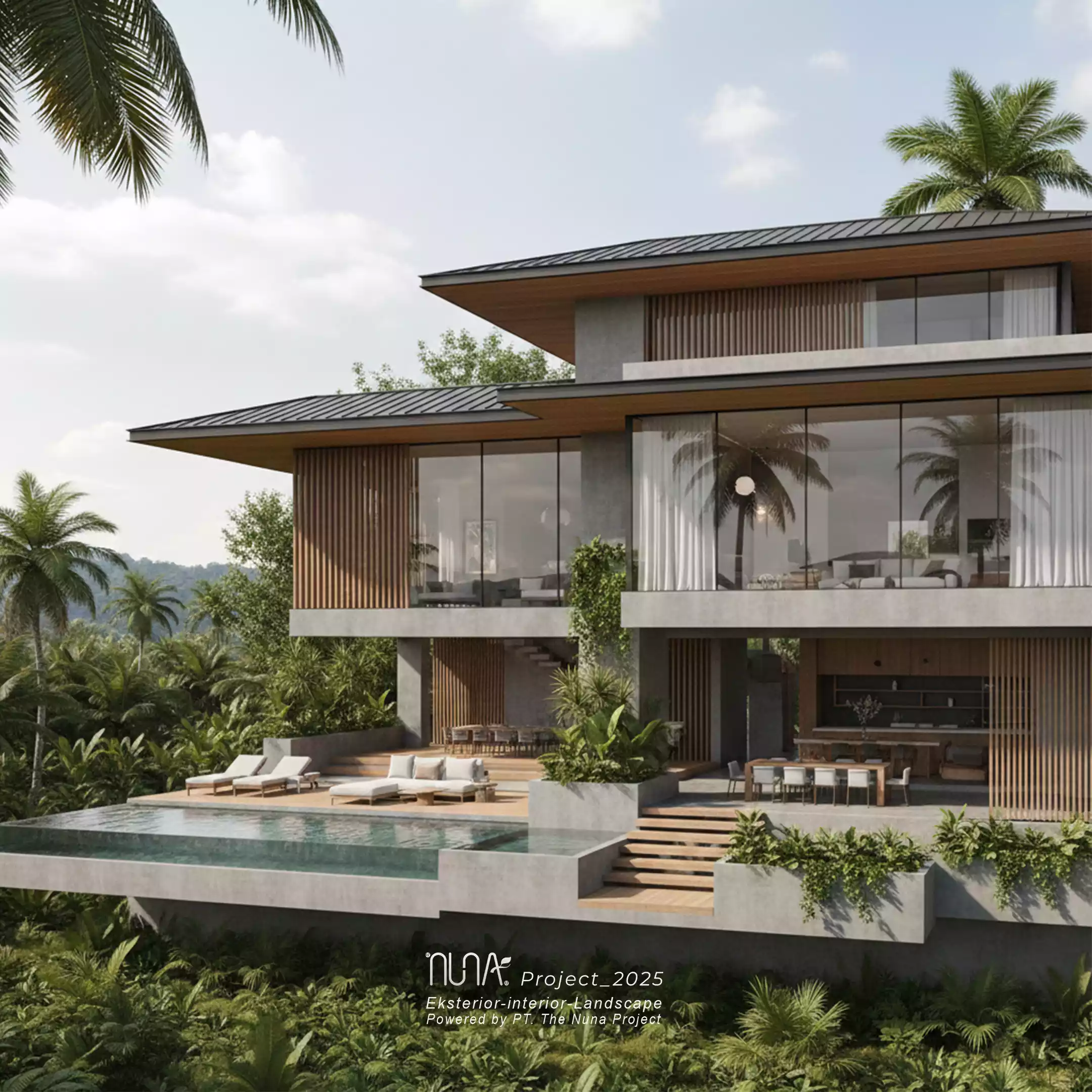 Rumah dengan permainan level lantai