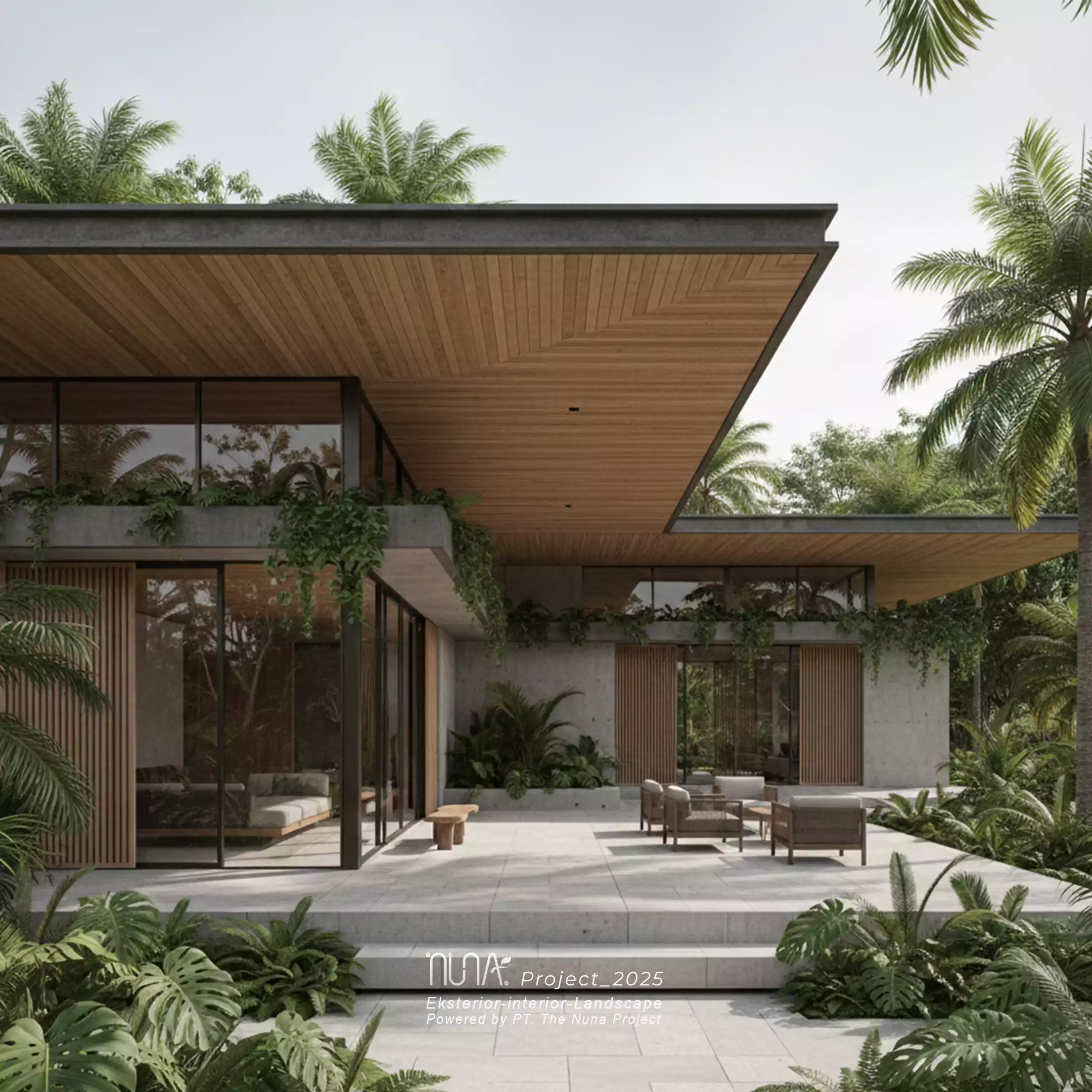 Rumah dengan overstek panjang