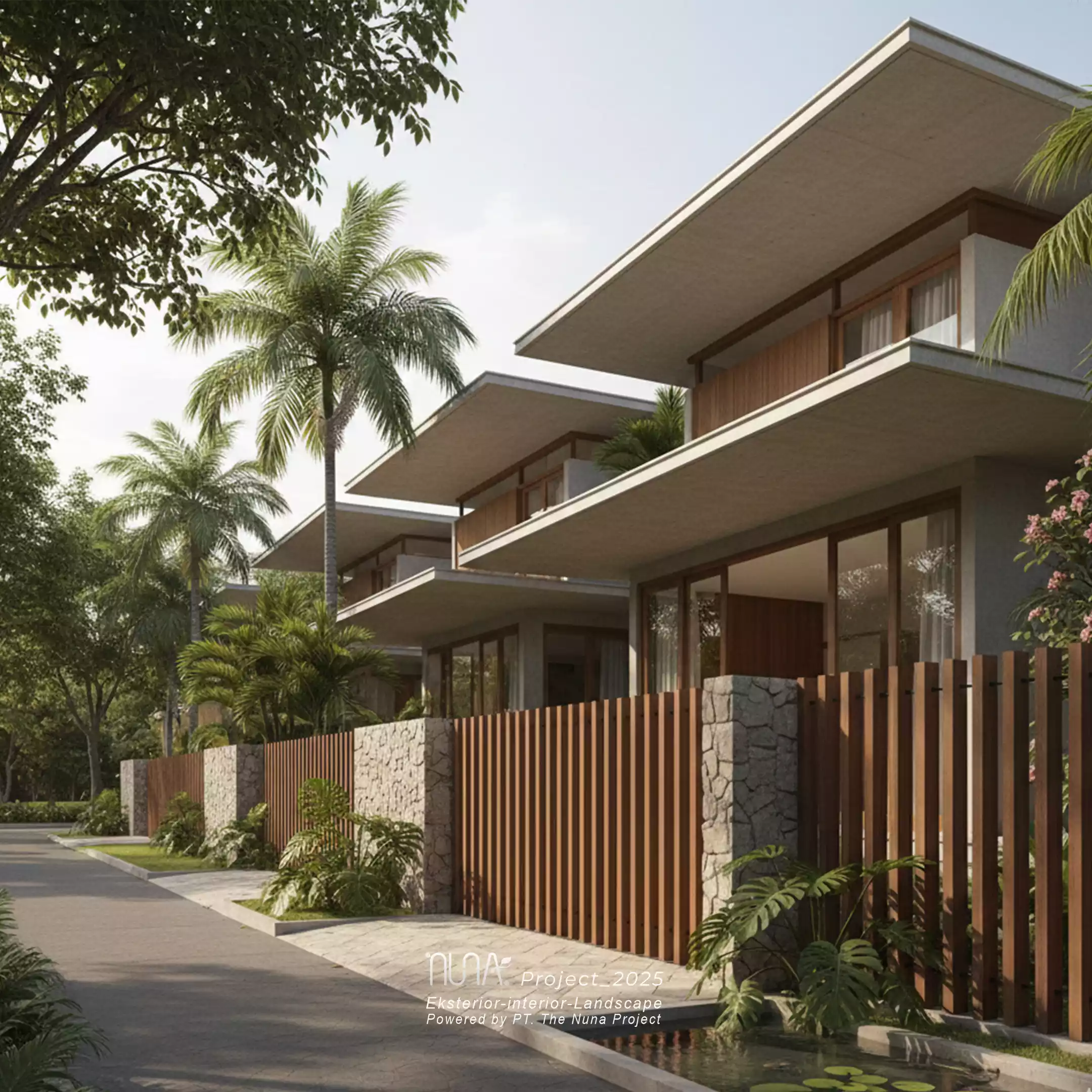 Rumah dengan pagar semi terbuka