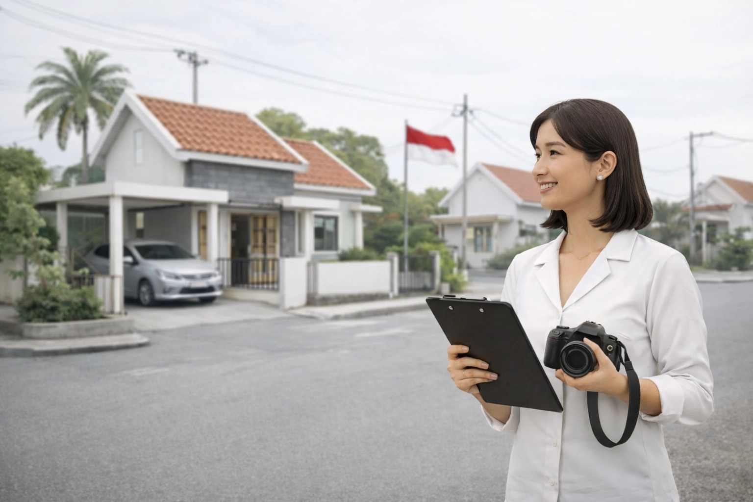 Survey lokasi pembangunan rumah oleh tim arsitek