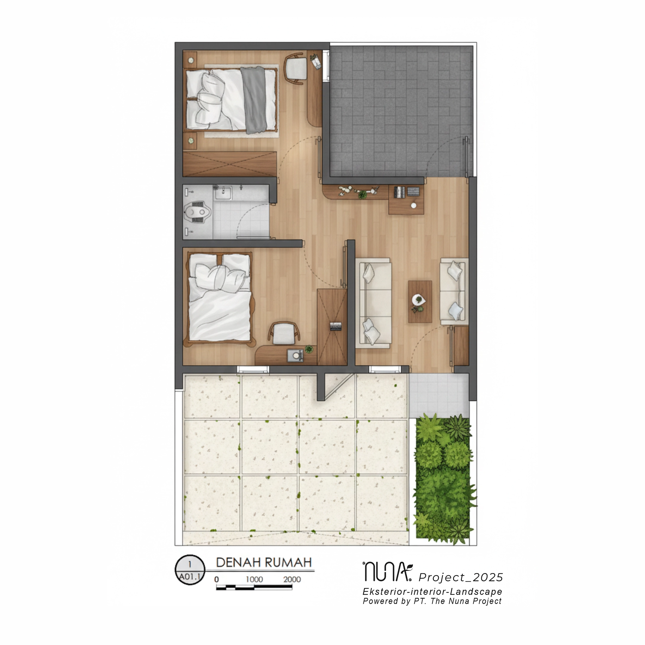 Denah rumah tipe 30 Limbad 212 Residence