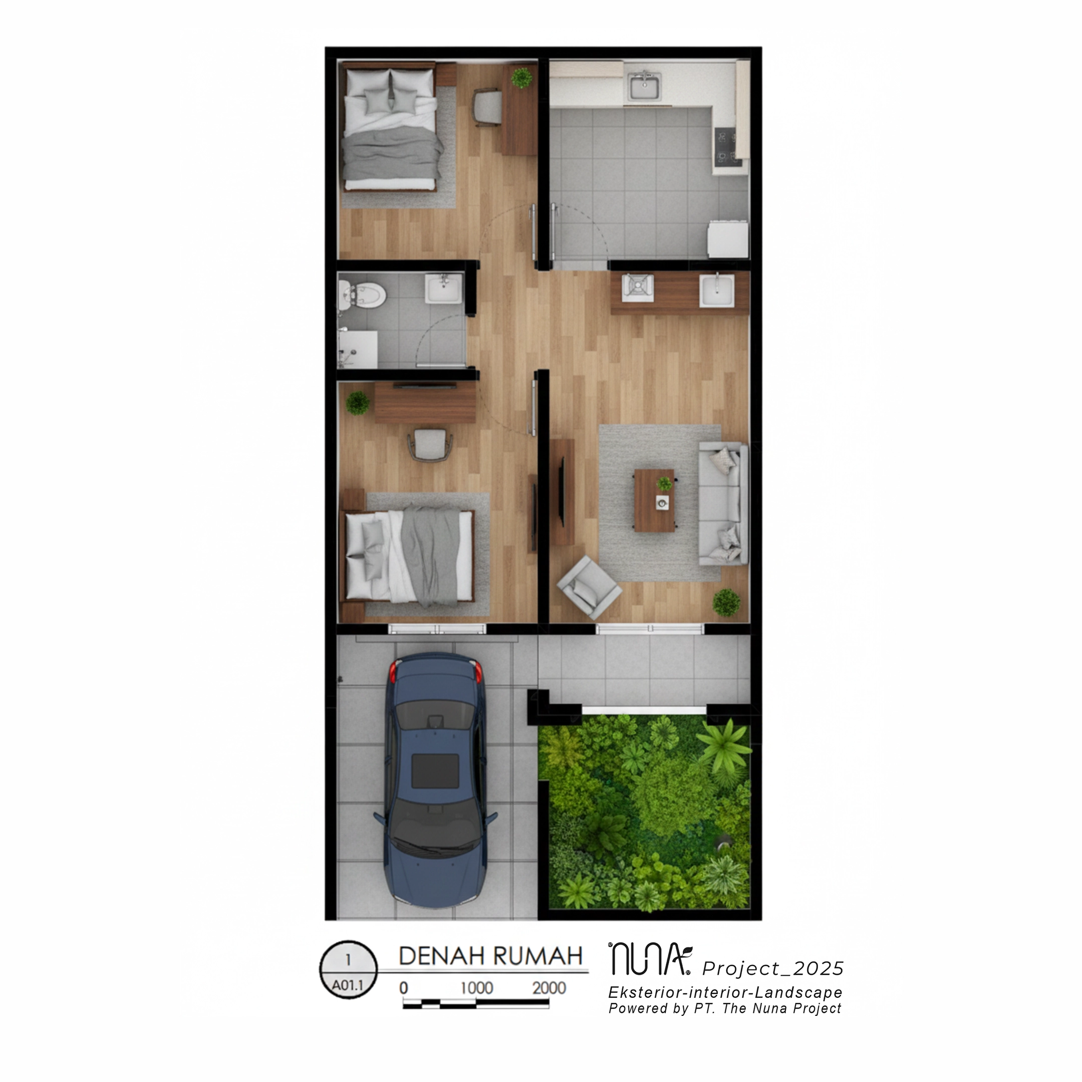 Denah rumah tipe 40 standar Limbad 212 Residence