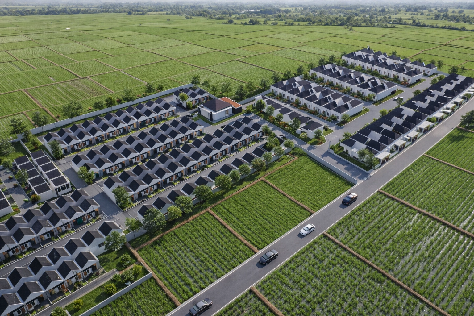 Tampilan kawasan Limbad 212 Residence dengan rumah berjejer rapi